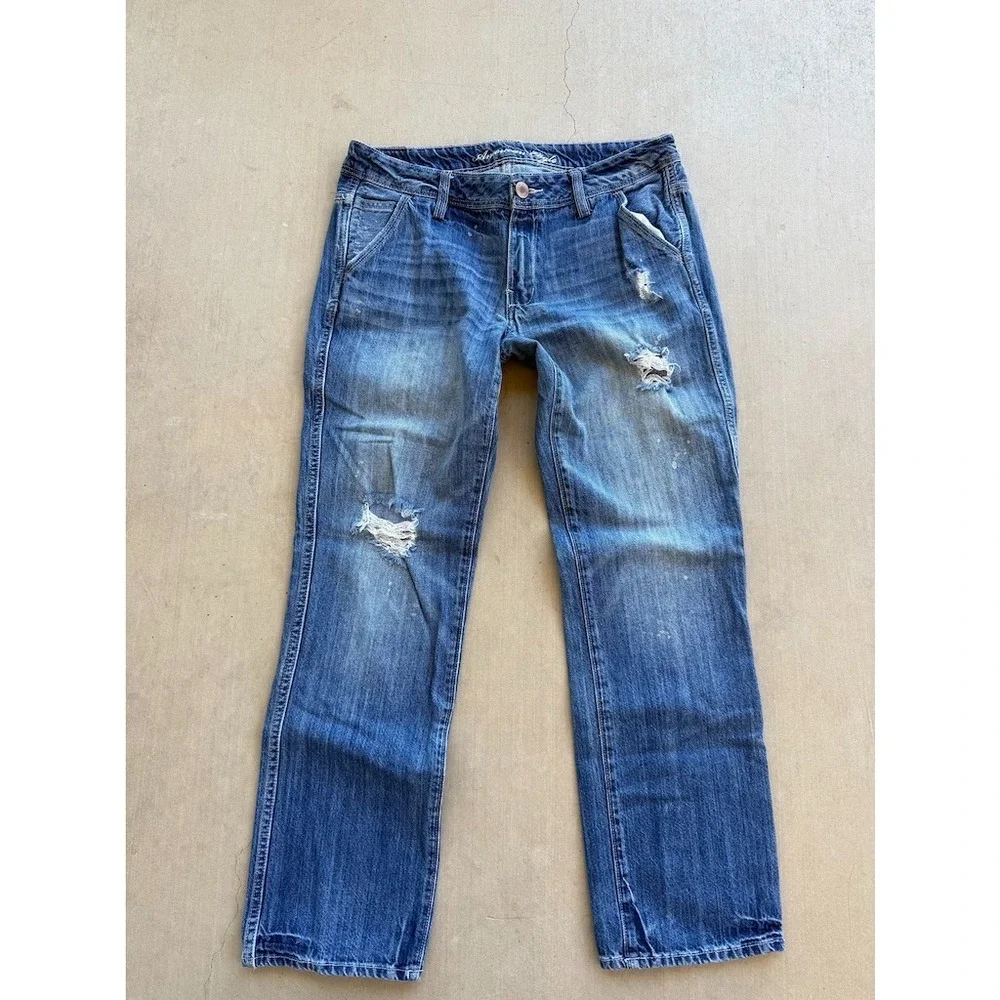 American Eagle Boy Fit Jeans Size 8 Reg Low Rise Bootcut Y2K Style